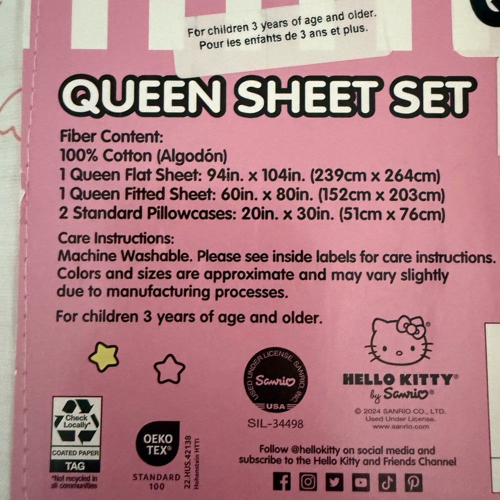 Hello Kitty Queen Sheet Set - Picture 3 of 3
